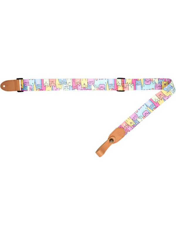 Popruh na ukulele Flight S35 Kitty pastel