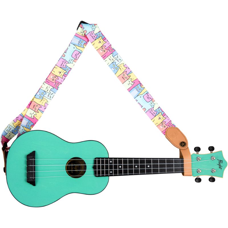 Popruh na ukulele Flight S35 Kitty pastel