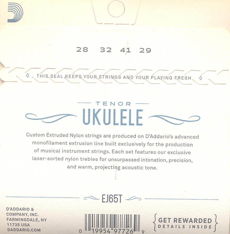 Struny na tenor ukulele D´ADDARIO EJ65T GCEA
