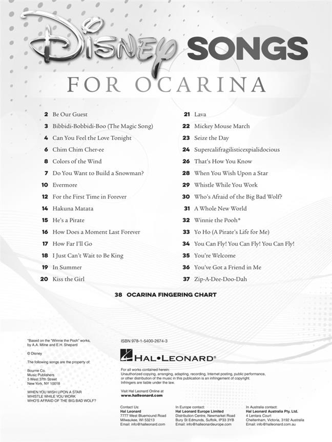 Disney songs for ocarina