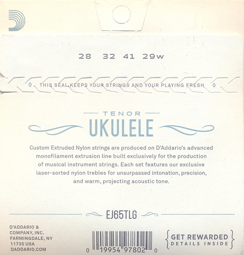 Struny na tenor ukulele D´ADDARIO EJ65TLG GCEA Hluboké G