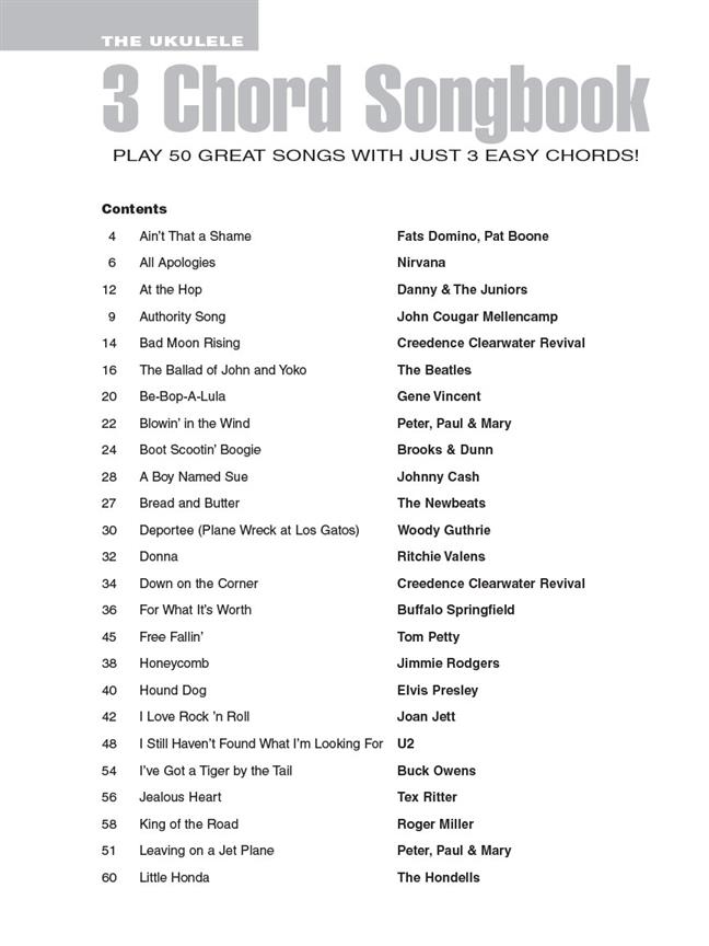 The Ukulele 3 Chord Songbook