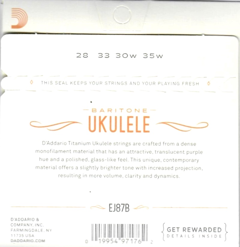 Sada strun na baryton ukulele D´ADDARIO EJ87B Titanium DGBE