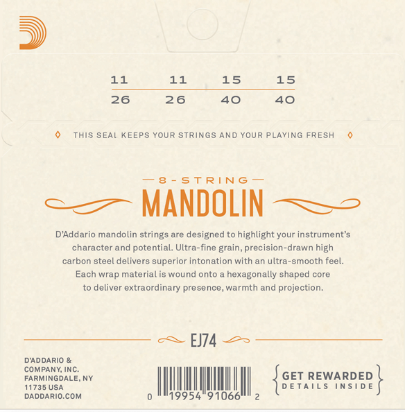 Struny na mandolínu D’ADDARIO EJ74 Medium
