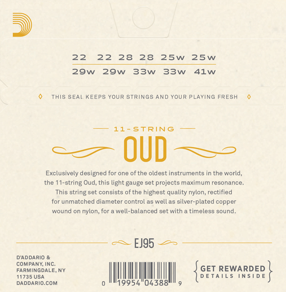 Struny na 11. strunní Oud D´ADDARIO EJ95