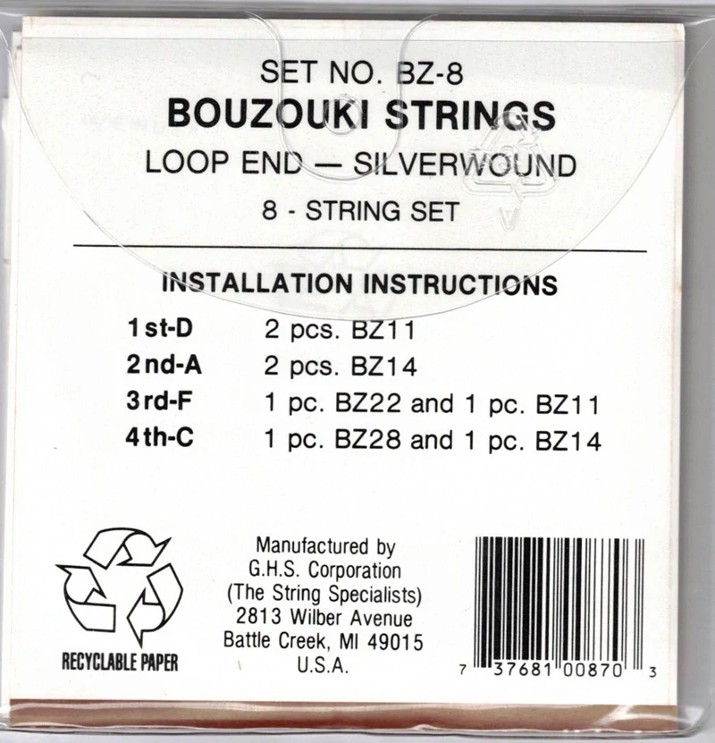 GHS Struny na Bouzouki BZ-8