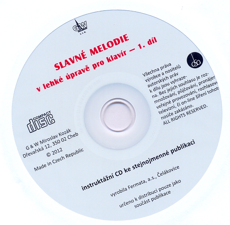Slavné melodie v lehké upravě pro klavír - 1. DÍL.