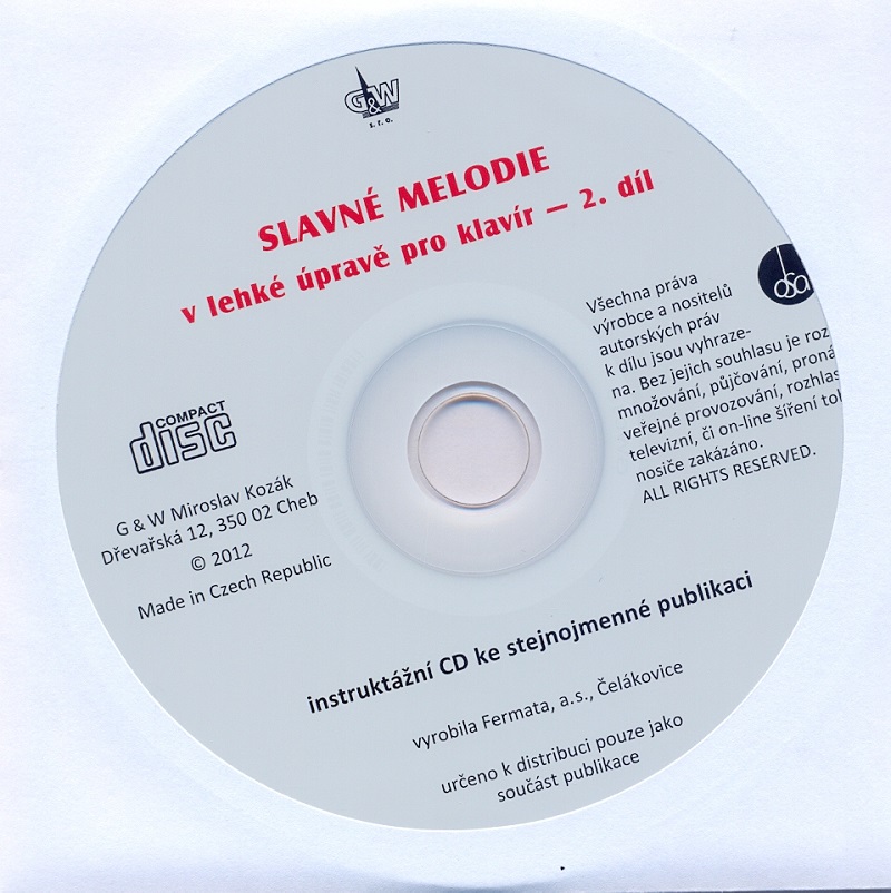 Slavné melodie v lehké upravě pro klavírR - 2. DÍL.