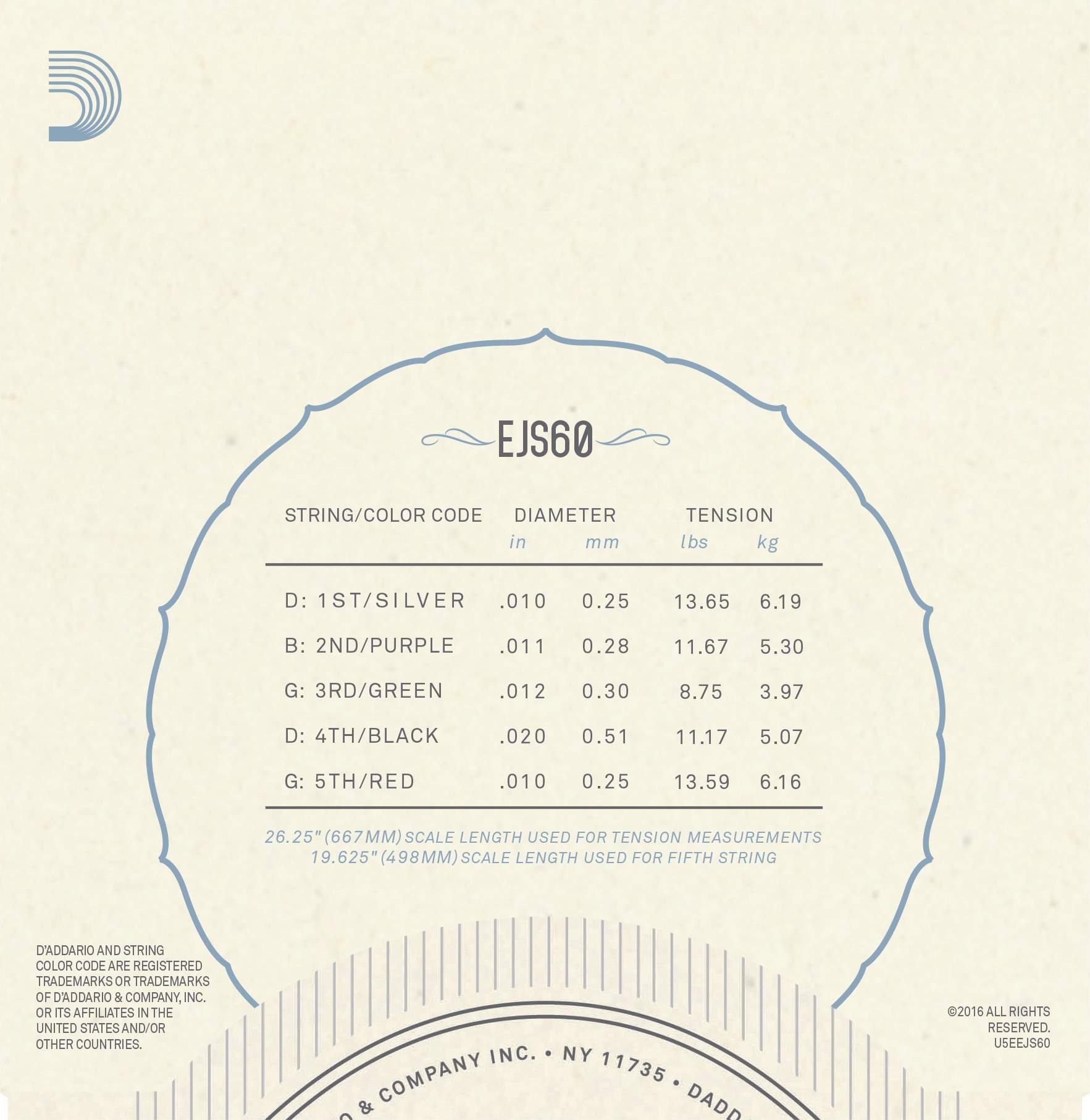 Struny na 5. strunní banjo D´ADDARIO EJS60 Loop end