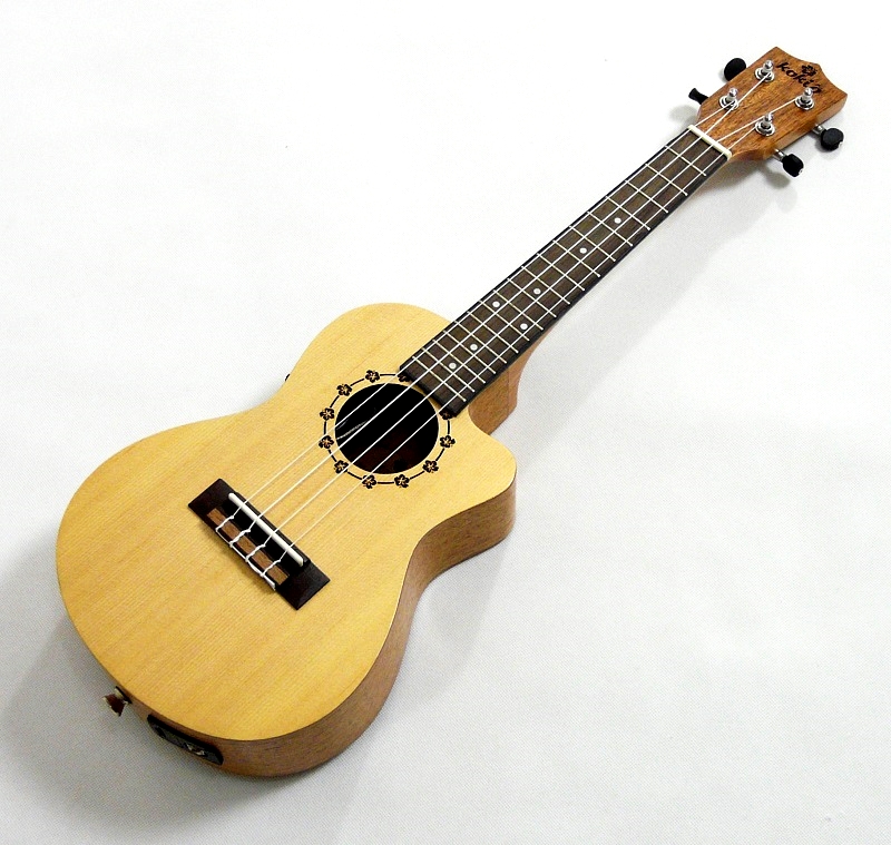 Koncertní elektroakustické ukulele U-LSPLMH-CE-C Smrk a mahagon