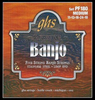 Struny na 5. strunní banjo GHS BANJO PF180 Professional medium