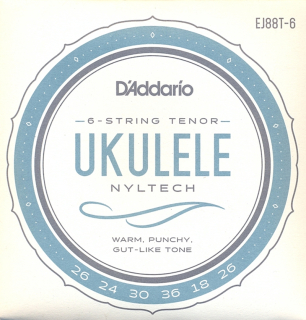 Struny na 6. strunní tenor ukulele D´ADDARIO EJ88T-6 Nyltech