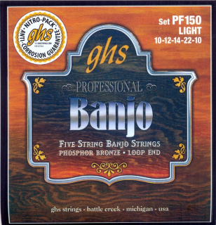 Struny na 5. strunní banjo GHS PF150 Professional light