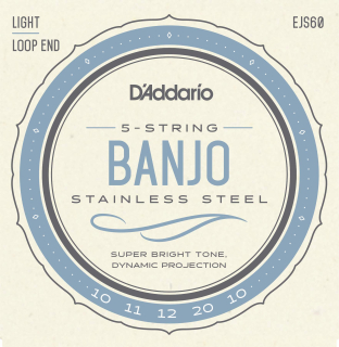 Struny na 5. strunní banjo D´ADDARIO EJS60 Loop end