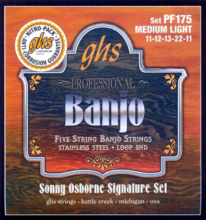 Struny na 5. strunní banjo GHS BANJO PF175 Professional medium light