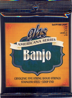 Struny na 5. strunní banjo GHS PF190 Americana series Light