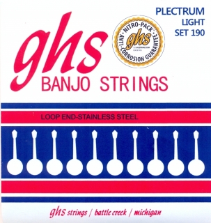 Struny na 4 strunní banjo GHS SET 190 Plectrum light