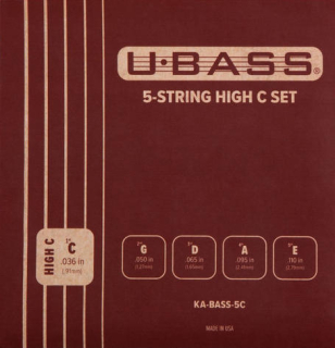 Struny na 5. strunní basové ukulele KALA KA-BASS-5C