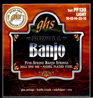 Struny na 5. strunné banjo GHS PF130 
