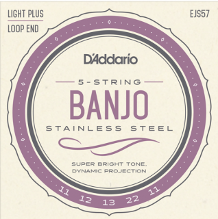 Struny na 5. strunní banjo D´ADDARIO EJ657 Light plus